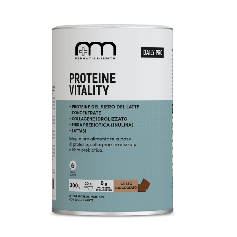 Proteine Vitality Gusto Cioccolato, Proteine Del Siero Del Latte In Polvere, 300g, Farmacisti Preparatori