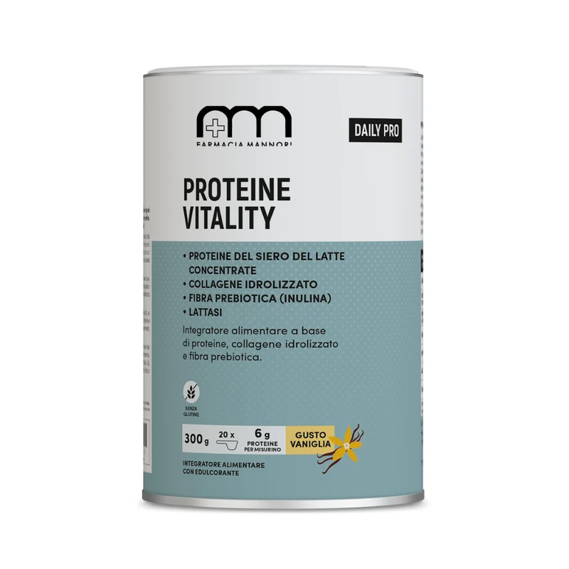 Proteine Vitality Gusto Vaniglia, Proteine Del Siero Del Latte In Polvere, 300g, Farmacisti Preparatori