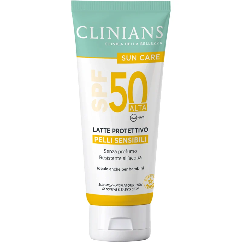 Clinians Solare Latte Protettivo Pelli Sensibili Spf50 Tubo 150 Ml