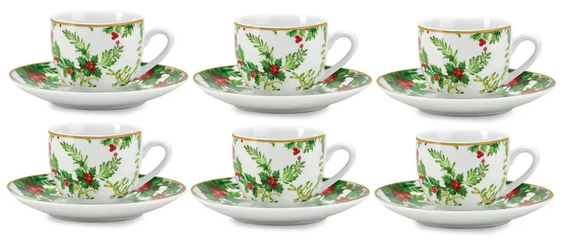 Fade Set 6 Tazze Caffè Con piattino Redberry 100 ml