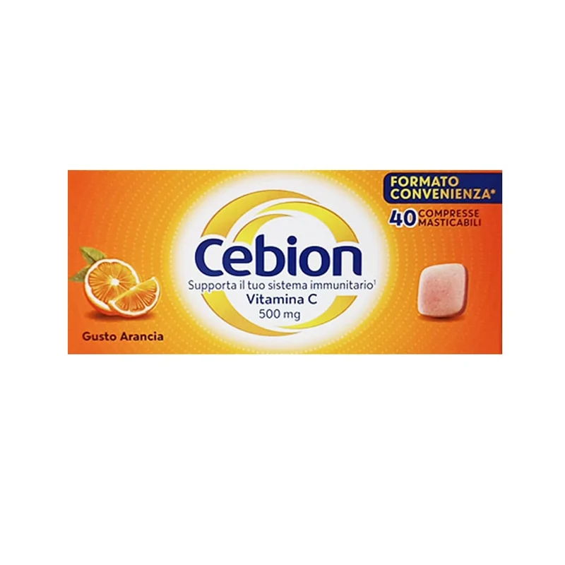 Cebion Vitamina C 40 Compresse Masticabili Gusto Arancia, Formato convenienza