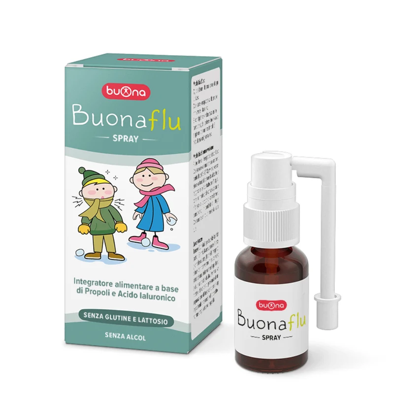 Buonaflu Spray - integratore per gola con propoli e acido ialuronico 20 ml
