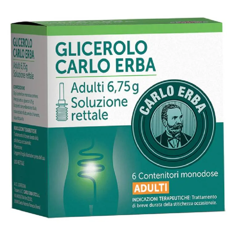 Glicerolo Carlo Erba 6 Microclismi Soluzione Rettale 6,75g.