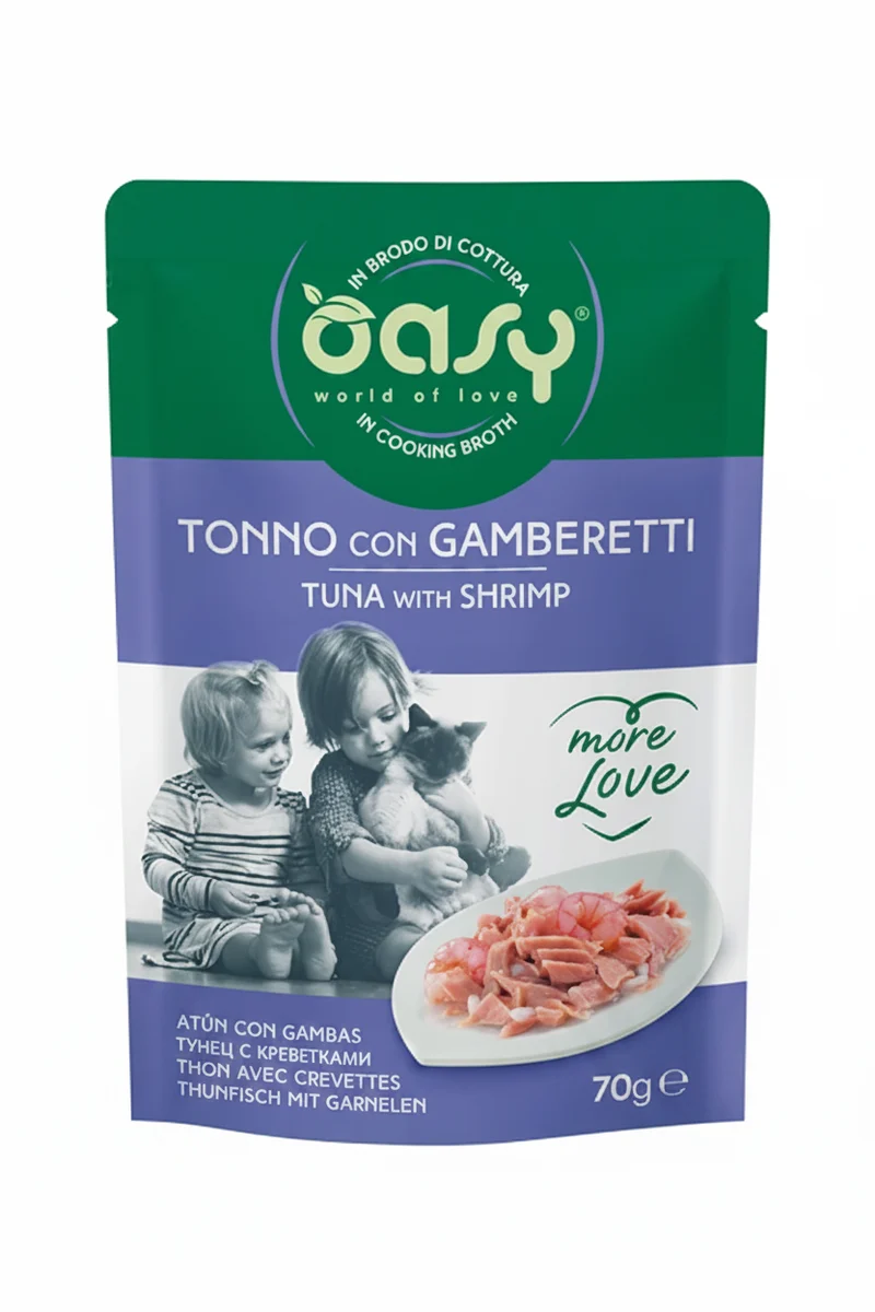 Oasy Wet Cat More Love Tonno Gamberetti 70 g