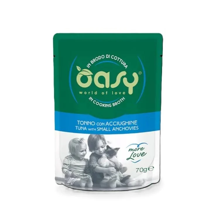 Oasy Wet Cat More Love Tonno Alici 70 g