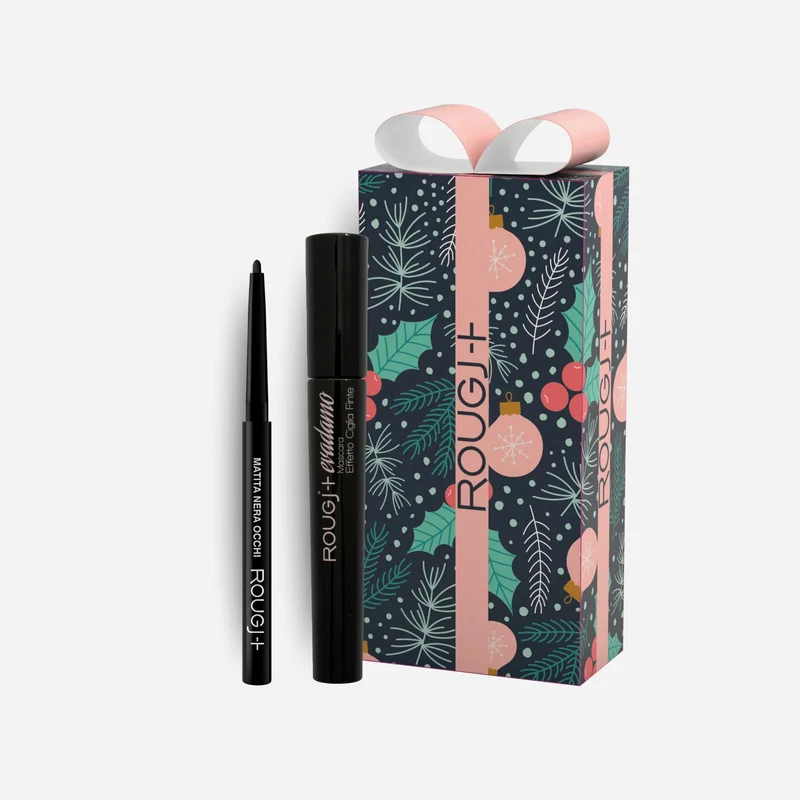 Rougj Cofanetto di Natale 01 Volume e Definizione Matita Nera Occhi + Mascara Evadamo