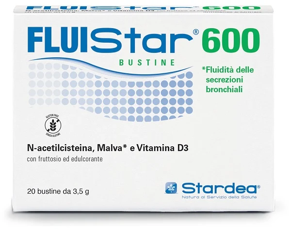 Fluistar 600 20 Bustine da 3,5 g con Fruttosio ed Edulcorante Senza Glutine