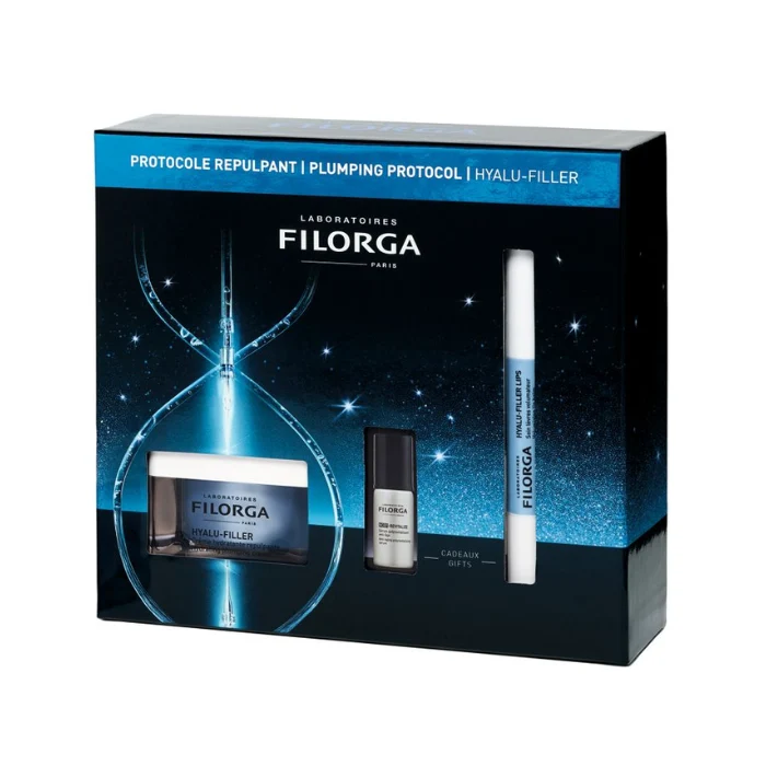 Filorga Cofanetto Hyalu-Filler Protocollo Rimpolpante - Crema viso 50ml + Siero 5ml + Balsamo Labbra 4g