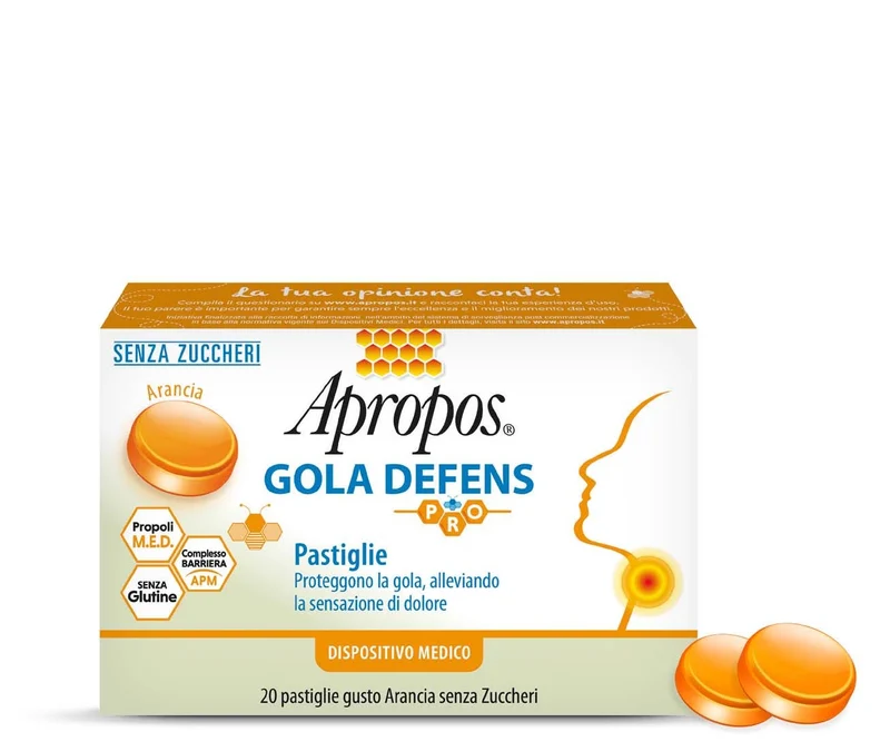 Apropos Gola Defens 20 Pastiglie Arancia Senza Zucchero