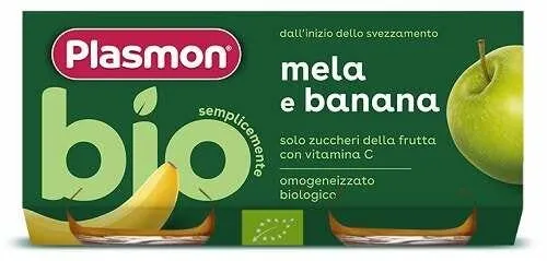 Plasmon Omogeneizzato Bio Banana Mela 2x80g 6Mesi+