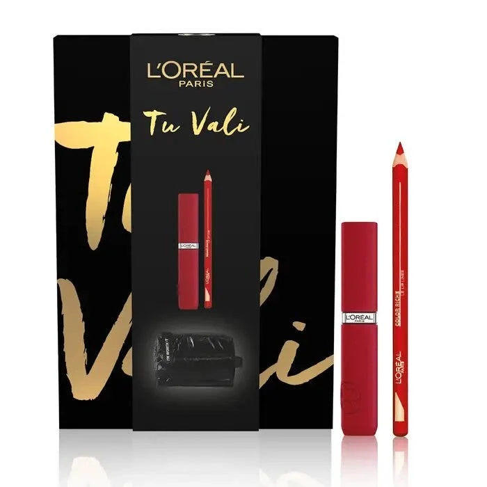 L'Oréal Paris Self Confidence Box Mini Beauty Matte Resistance Red + Matita Labbra