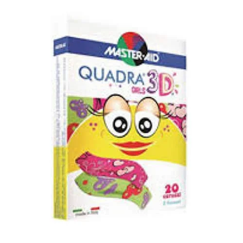CEROTTO MASTER-AID QUADRA 3D GIRLS 20 PEZZI ASSORTITI