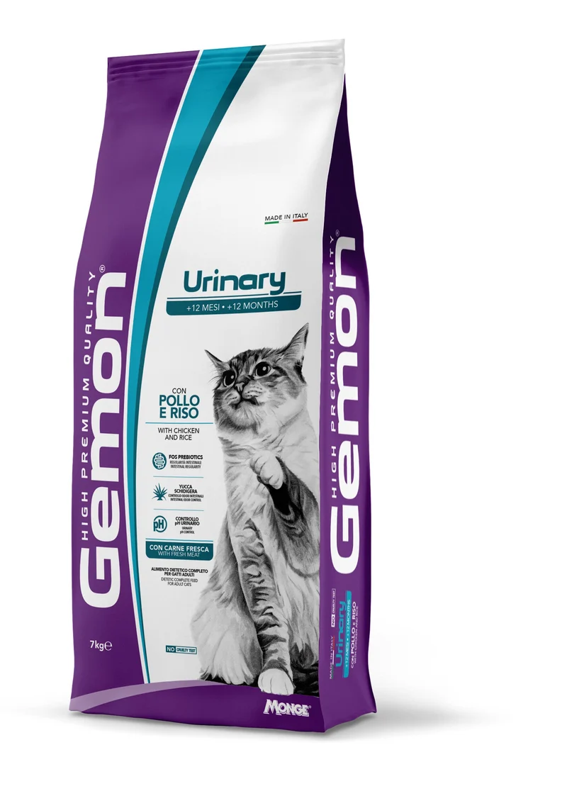 Gemon Cat Urinary Pollo e Riso Cibo Secco Per Gatti Adulti Sacco 7Kg