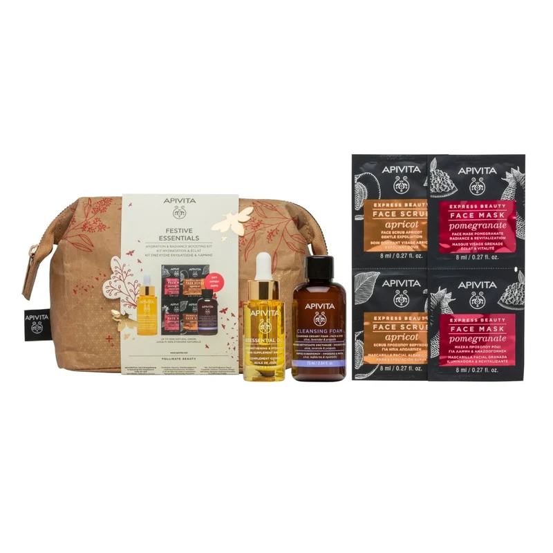 Apivita Pro Bee Essential Set Viso Olio 15ml + Mousse 75ml + Maschere 4x8ml