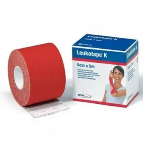 BENDA ADESIVA ACTIMOVE LEUKOTAPE K TAPING FISIOTERAPICO LARGHEZZA 5 CM LUNGHEZZA 5 M COLORE ROSSO IN ROTOLO