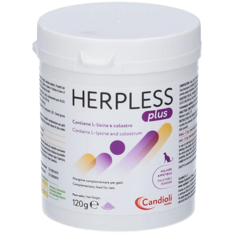 Candioli Herpless Plus Polvere Mangime Complementare Per Difese Immunitarie Gatti 120g