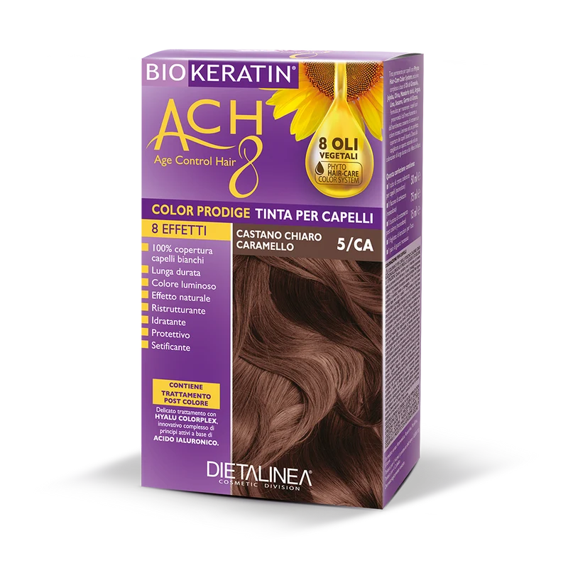 Biokeratin ACH 8 Kit Tinta Per Capelli 5/CA Castano Chiaro Caramello