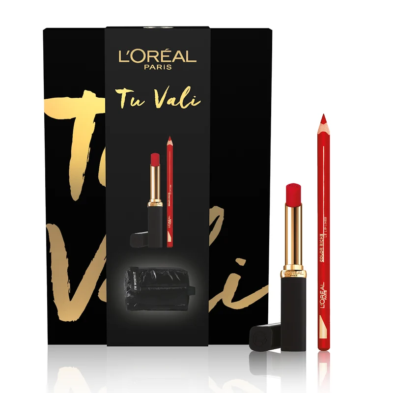 L'Oréal Paris Self Confidence Box Mini Beauty Nero Kit Lips + Rossetto + Matita Labbra