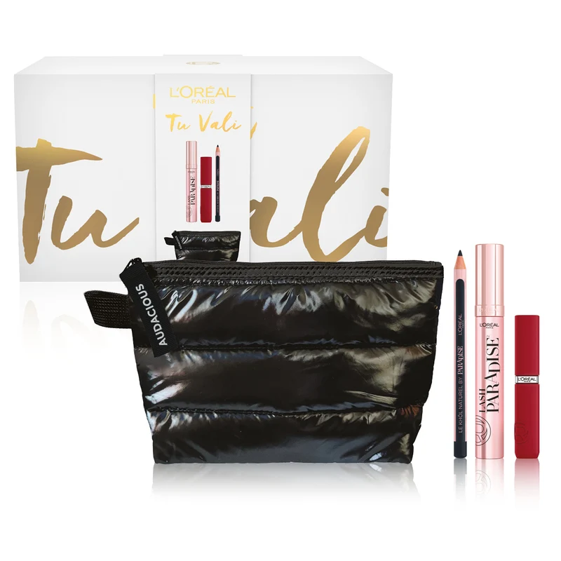 L'Oréal Paris Self Confidence Box Mascara Lash Paradise+Rossetto Matte Resistance+Matita Occhi+Beauty Nero