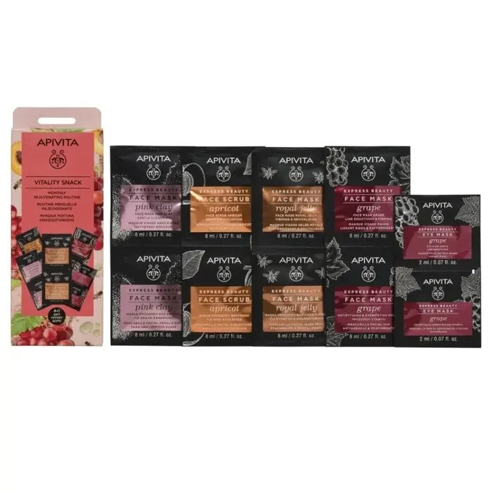 Apivita Express Beauty Snack Vitalità Set 4 Maschere Viso