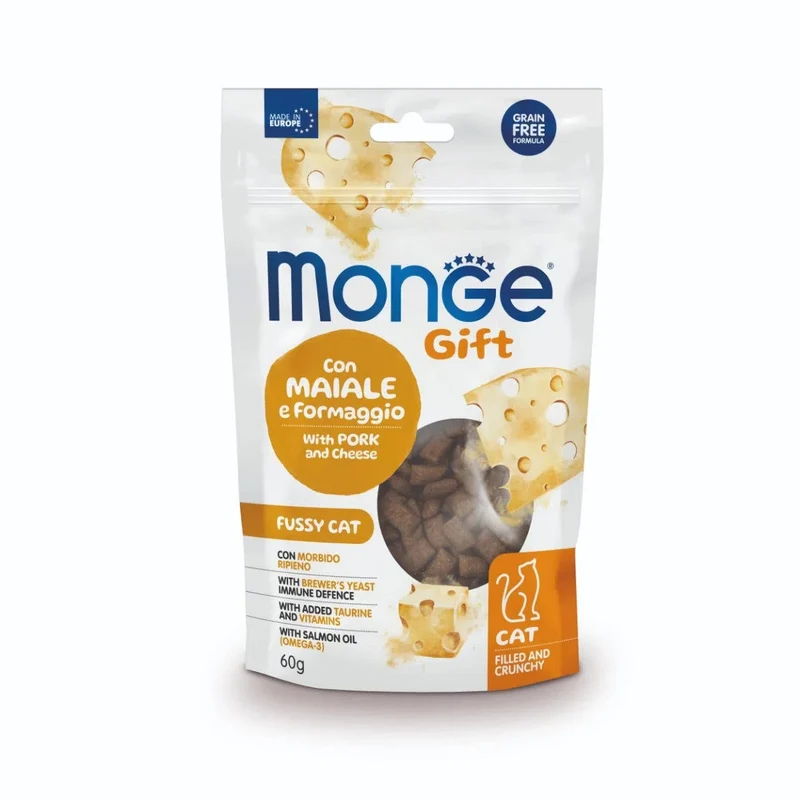 Monge Filled And Crunchy Snack Per Gatti Maiale E Formaggio 60g
