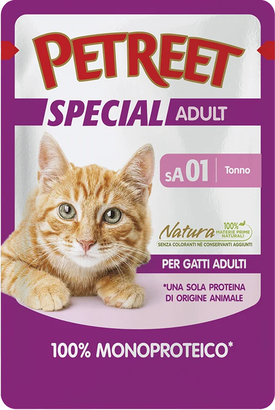Petreet Monoproteico Tonno Cibo Umido Gatto Adulto Bustina 70g