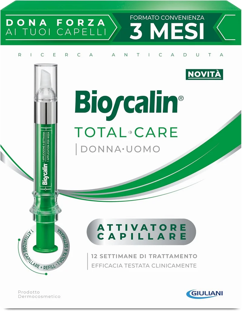 Bioscalin Total Care Attivatore Capillare, Dona Forza Ai Tuoi Capelli, Contrasta La Caduta, Formato Convenienza 3 mesi