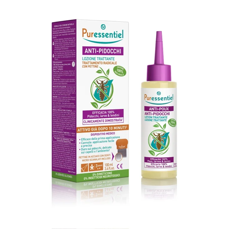 Anti-Pidocchi Lozione Trattante con Pettine Puressentiel 100ml