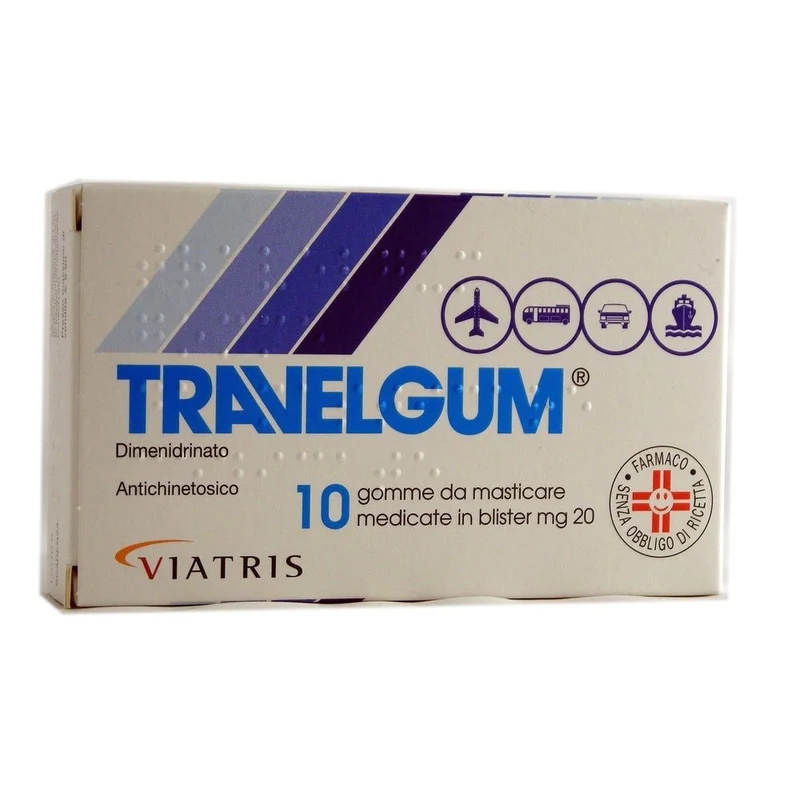 Travelgum 20mg 10 gomme da masticare medicate