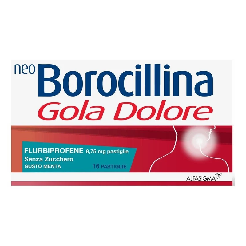 Neo Borocillina Gola Dolore 8,75mg 16 pastiglie senza zucchero gusto menta