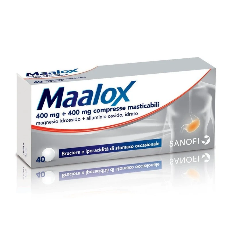 Maalox 400mg + 400mg 40 compresse masticabili