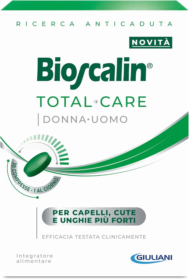 Bioscalin TOTAL CARE Integratore Alimentare, per Capelli, Cute e Unghie più Forti, per Donna e Uomo, 30 Compresse