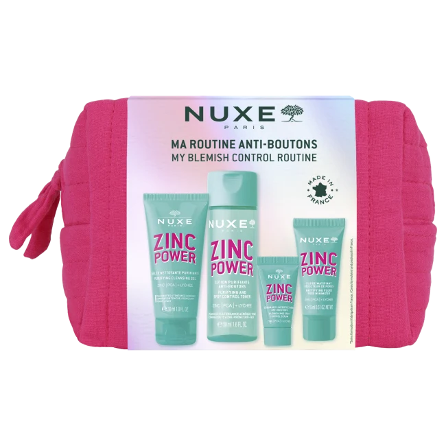 Nuxe Zinc Power Trousse Anti-imperfezioni, Routine Completa, 4 Prodotti