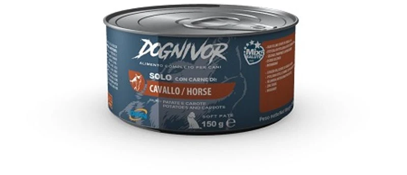 Dognivor Cibo Umido Con Cavallo Patate e Carote Per Cani Adulti Scatoletta 150g