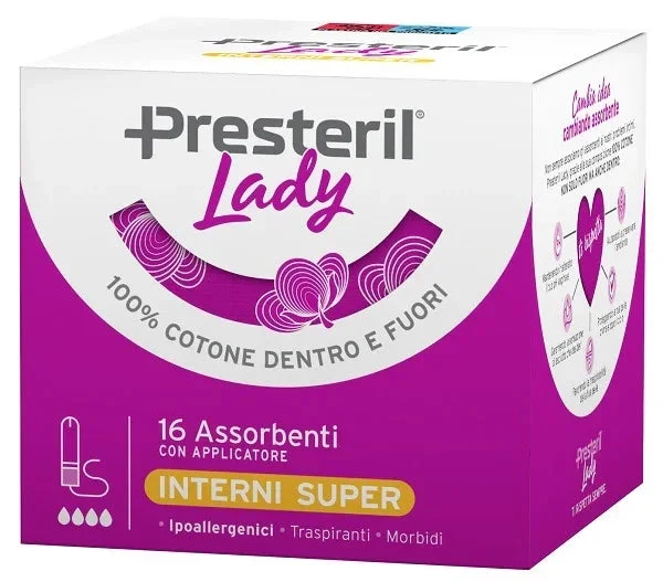 LADY PRESTERIL ASSORBENTE INTERNO COMPACT SUPER PLUS 16 PEZZI