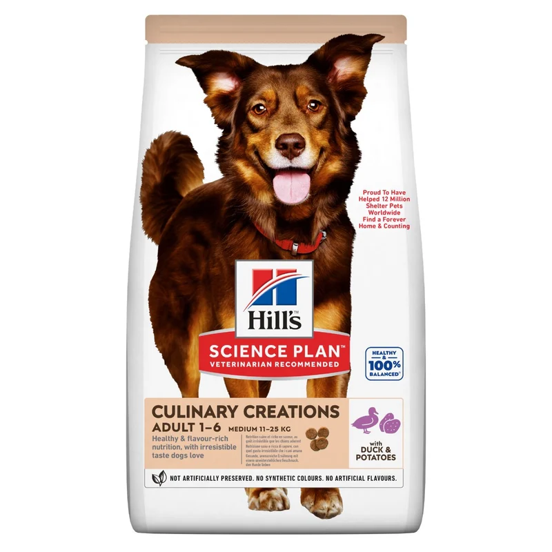 Hill's Science Plan Culinary Creations Adult Crocchette Con Anatra E Patate Per Cani Taglia Media Sacco 14kg