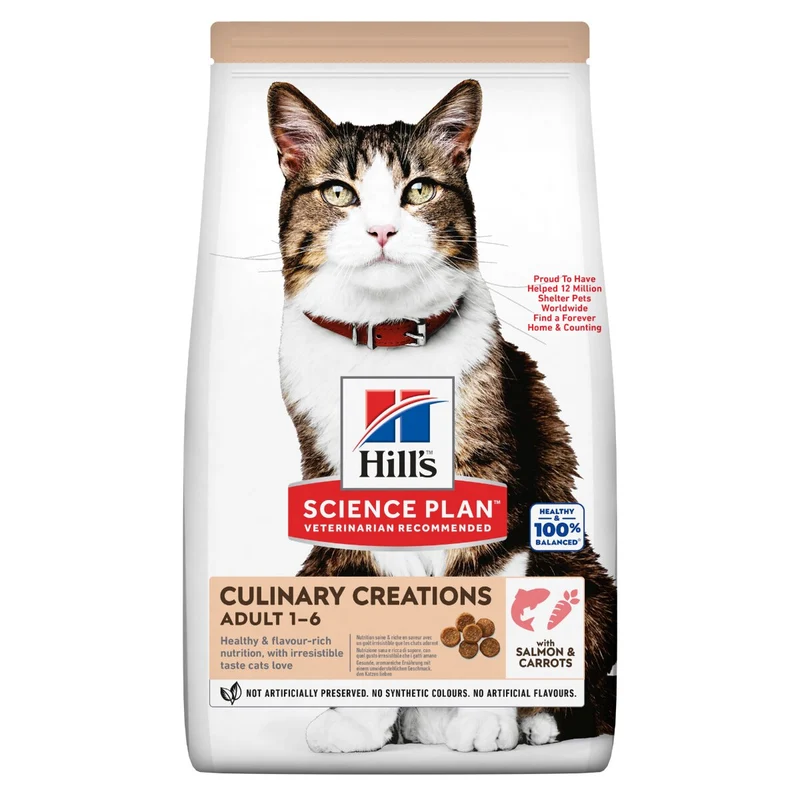 Hill's Science Plan Culinary Creations Medium Adult Crocchette per Gatti con Salmone E Carote 1,5Kg