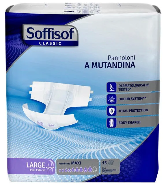 Soffisof Classic Maxi Pannolone A Mutandina Taglia L 15 Pezzi