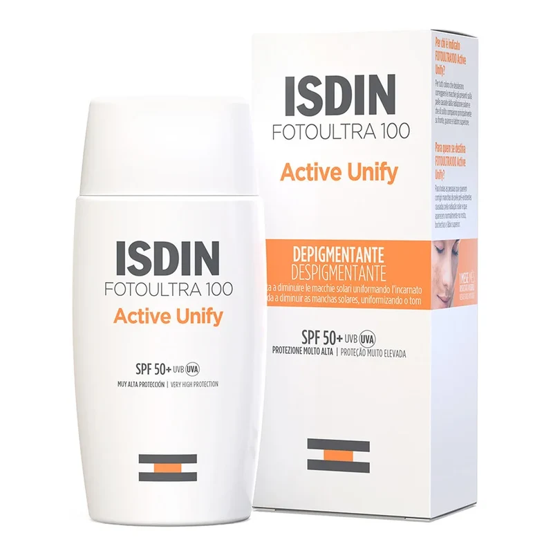 Isdin solare fotoultra 100 active unify depigmentante spf50+ - protezione solare viso antimacchie 50ml
