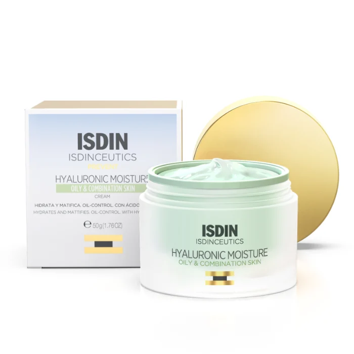 Isdin Hyaluronic Moisture Crema Viso Idratante Per Pelle Grassa e Mista 50g