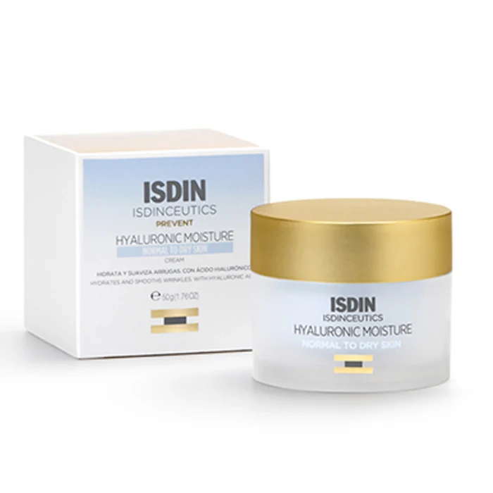 Isdin Hyaluronic Moisture Crema Viso Idratante Intensa Pelle Norma e Secca 50g