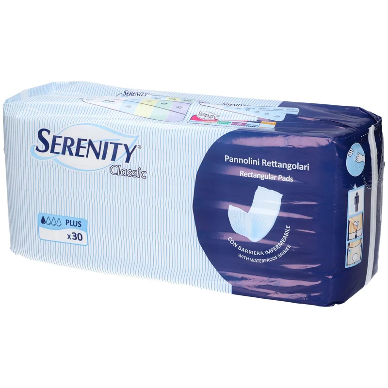 Serenity pannoloni rettangolari con barriera 30 pezzi