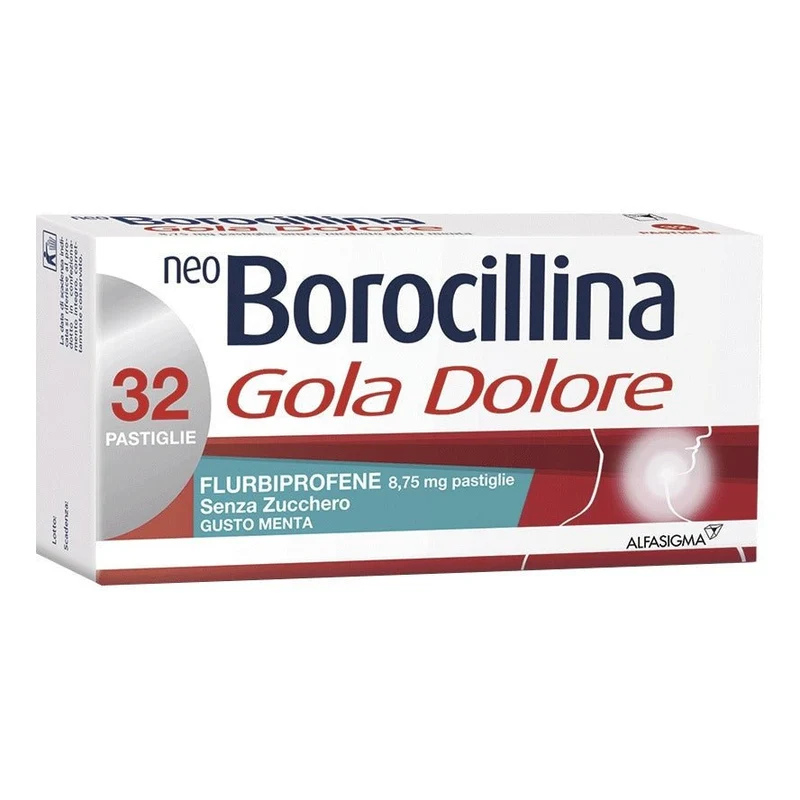 Neo Borocillina Gola Dolore 8,75mg 32 pastiglie senza zucchero gusto menta