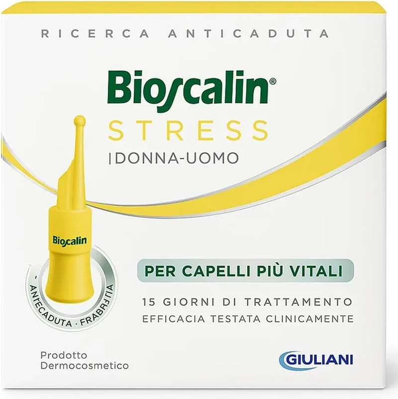 Bioscalin Trattamento Anticaduta in Fiale – 7 Monodosi – Per Uomo e Donna – Azione Rinforzante Contro la Caduta da Stress