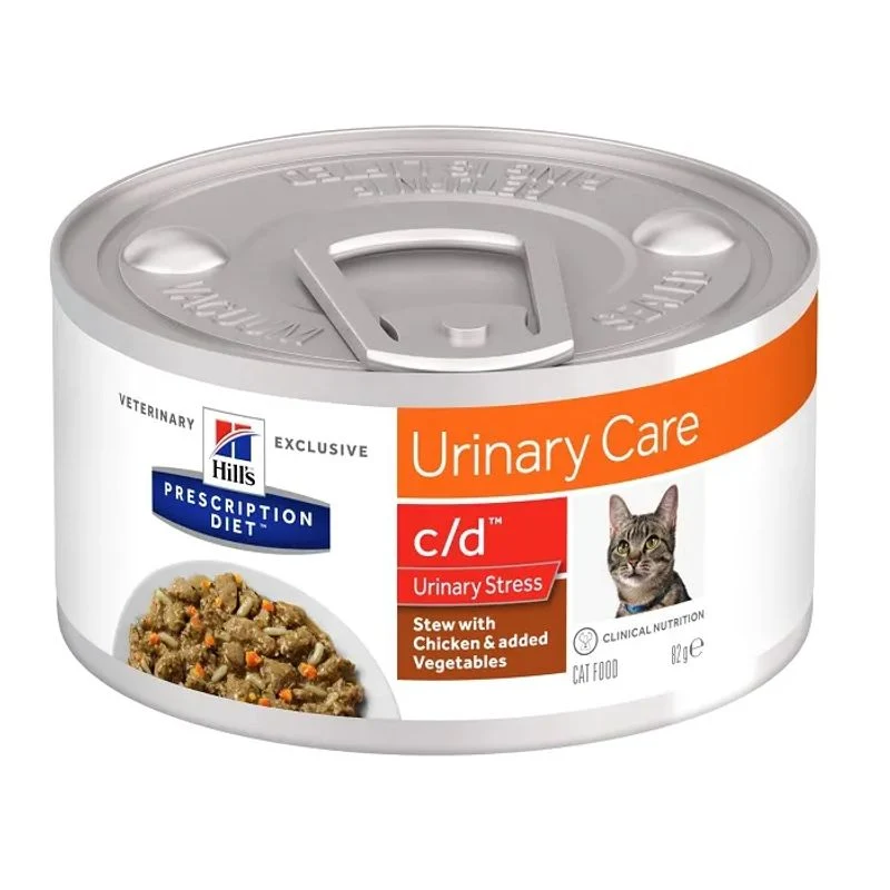 Hill's Prescription Diet C/D Urinary Stress Spezzatino Pollo E Verdure Gatti Lattina 82g