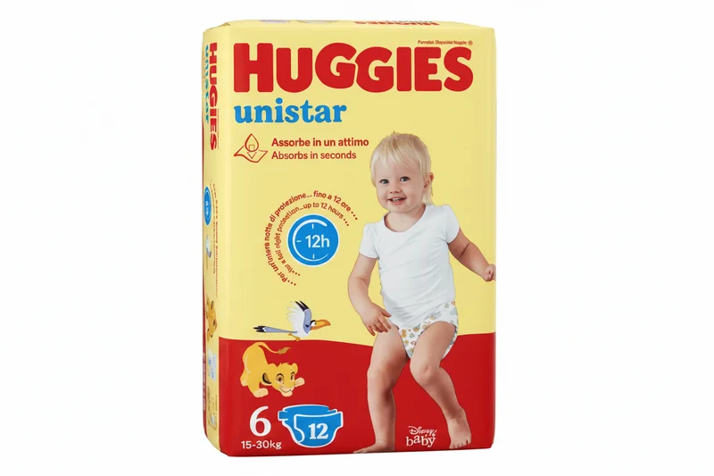 Huggies Unistar Pannolini 15-30Kg Taglia 6 12 Pezzi