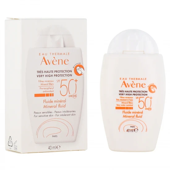 Avene Solare Fluido Minerale Spf50+ Pelle Sensibile e Intollerante 40ml