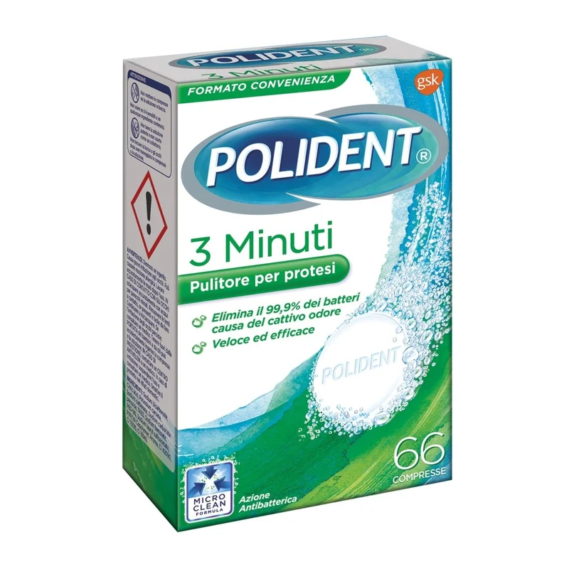 Polident compresse pulenti 3 minuti 66 pezzi