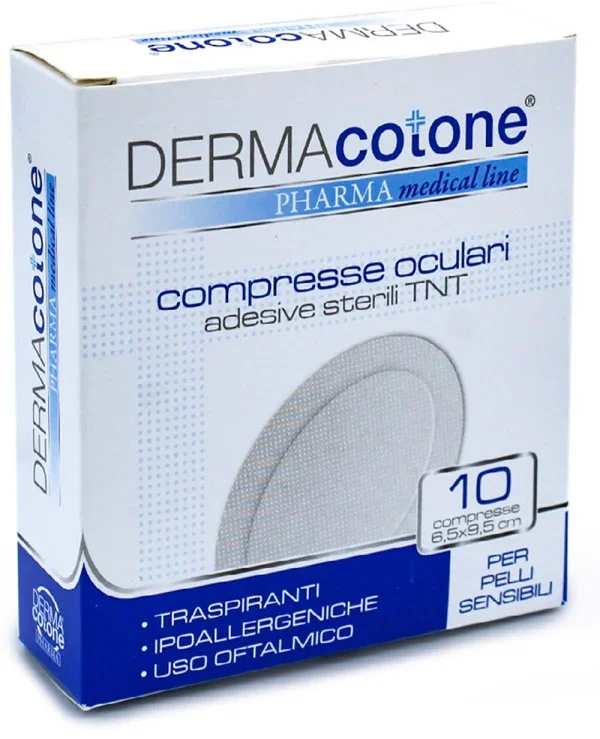 COMPRESSA OCULARE ADESIVA TNT DERMACOTONE 6,5X9,5CM 10 PEZZI