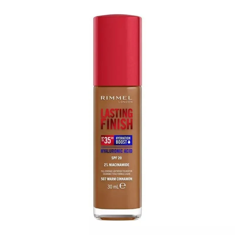 Rimmel Fondotinta Lasting Finish 35h Con Acido Ialuronico 507 Warm Cinnamon 30ml